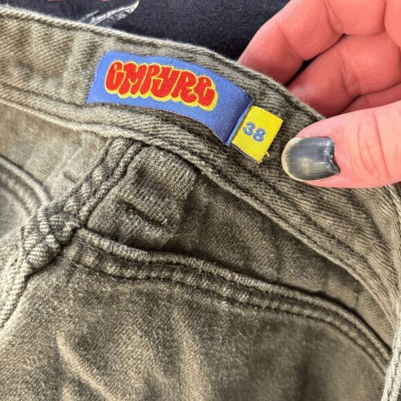 Empyre Relax Loose Fit Skate Jean Denim Pants Green Size 38x29 Wide Leg Baggy - Picture 10 of 10